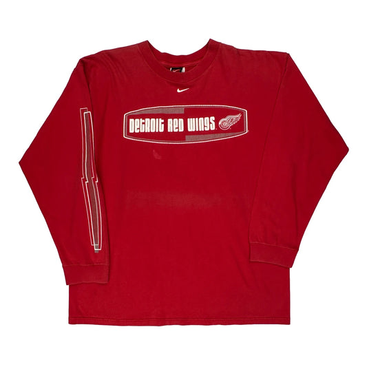 Detroit Red Wings Nike Nhl Long Sleeve T-Shirt - Large Red Cotton