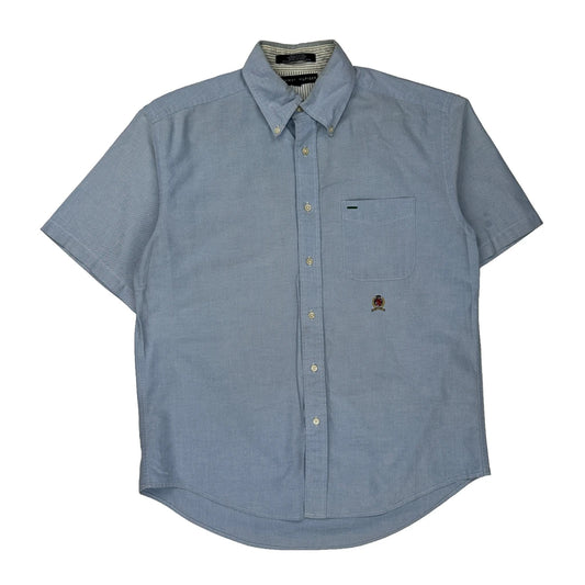 Tommy Hilfiger Short Sleeve Shirt - Medium Blue Cotton