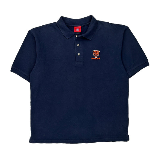 Chicago Bears Nfl Polo Shirt - Large Navy Cotton
