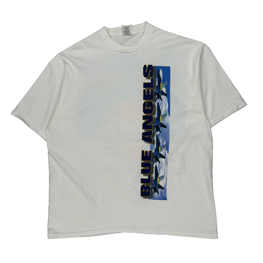 Blue Angels Oneita Graphic T-Shirt - 2XL White Cotton