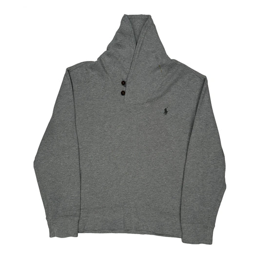 Vintage Polo By Ralph Lauren Jumper - Large Grey Cotton