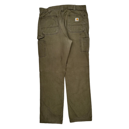 Carhartt Carpenter Trousers - 35W 33L Khaki Cotton