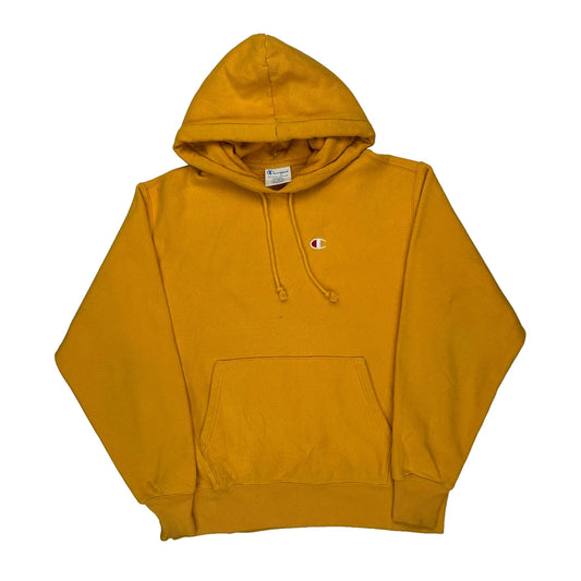 Reverse Weave Champion Hoodie - Large Yellow Cotton