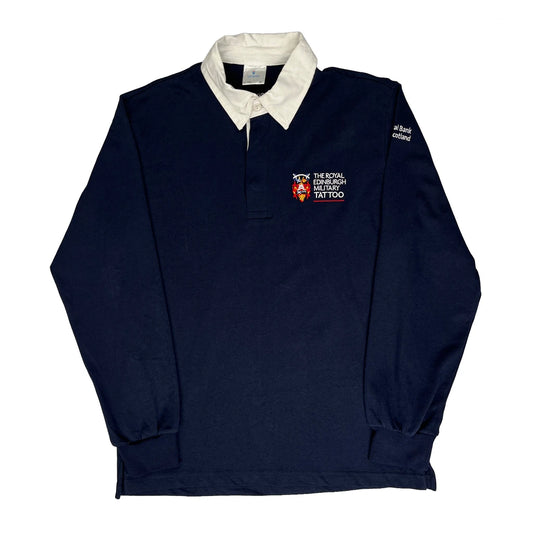 Vintage Uneek Graphic Rugby Shirt - XL Navy Cotton