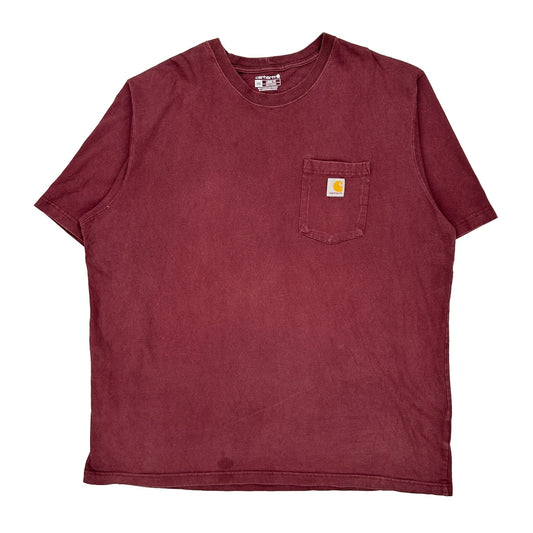 Carhartt T-Shirt - 2XL Burgundy Cotton