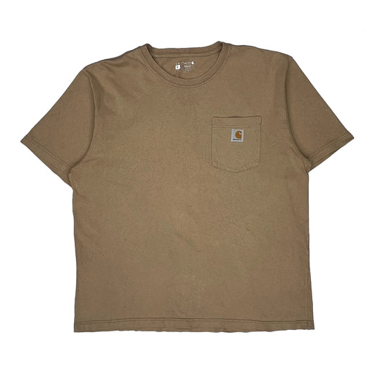Carhartt T-Shirt - Large Beige Cotton