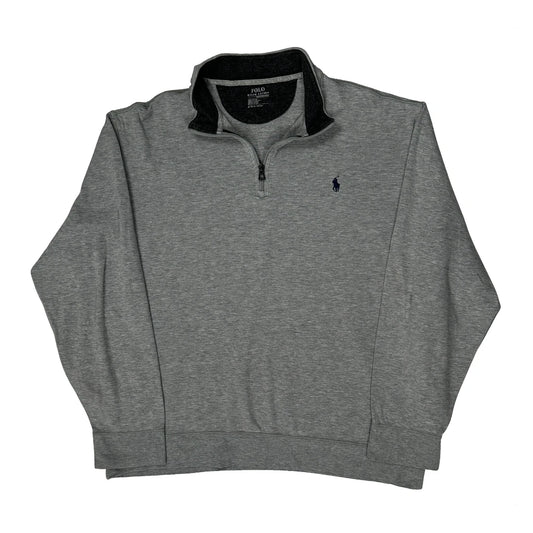 Polo By Ralph Lauren 1/4 Zip - XL Grey Polyester Blend