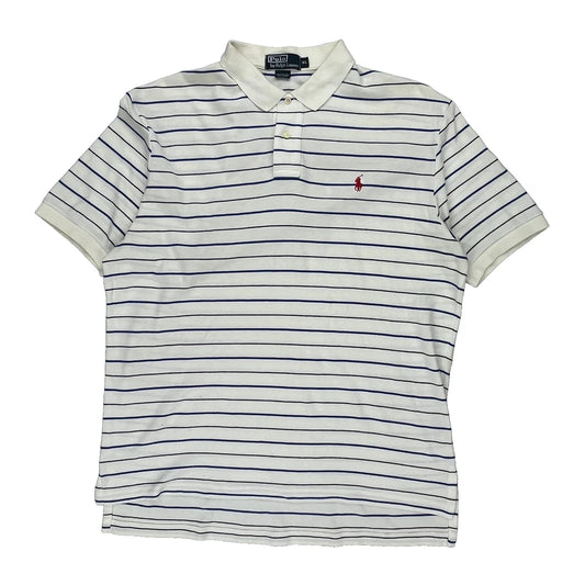 Polo By Ralph Lauren Striped Polo Shirt - XL Blue Cotton