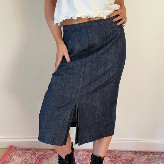 Vintage dark wash Unbranded Denim Skirt - womens 29" waist