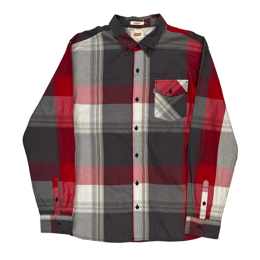 Levis Checked Shirt - Medium Grey Cotton