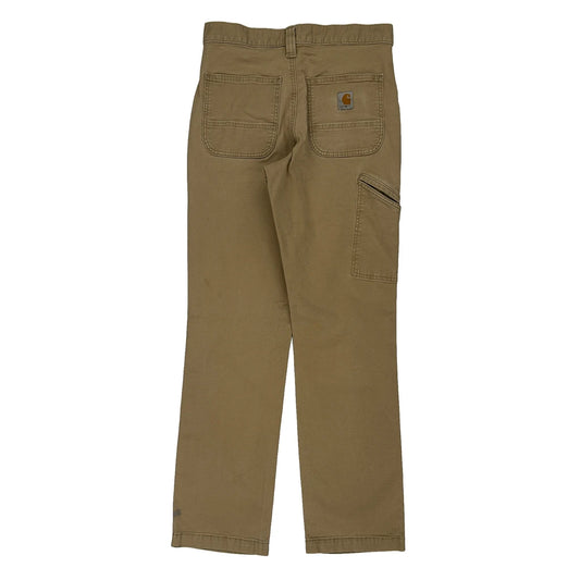 Relaxed Fit Carhartt Trousers - 27W UK 8 Beige Cotton Blend