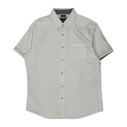 Lee Polka Dot Short Sleeve Shirt - Large White Cotton