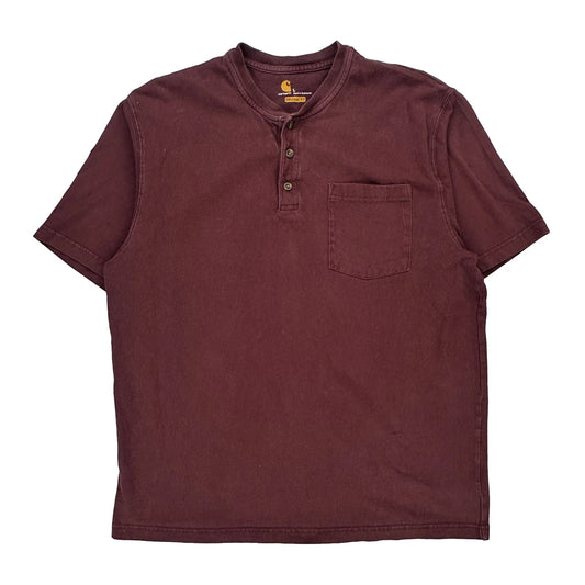 Carhartt T-Shirt - Large Burgundy Cotton