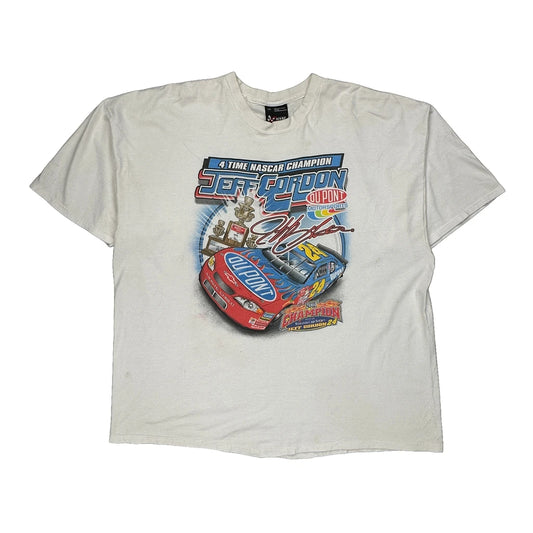 Jeff Gordon Chase Authentics Nascar T-Shirt - 2XL White Cotton