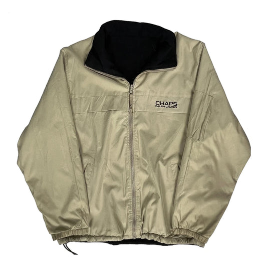 Chaps Ralph Lauren Windbreaker - Large Beige Polyester