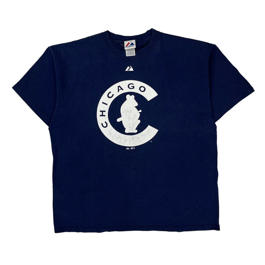 Vintage Chicago Cubs Majestic Mlb T-Shirt - XL Navy Cotton