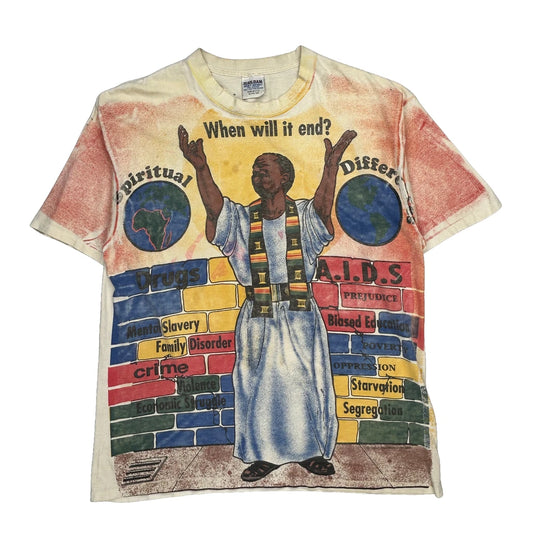 When Will It End Spiritual Differences Gildan Single Stitch T-Shirt - XL Multicoloured Cotton