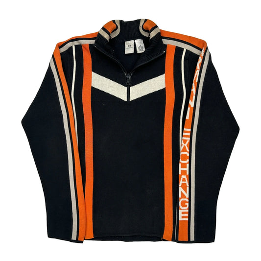 Spellout Armani Exchange Striped Top - Small Black Cotton