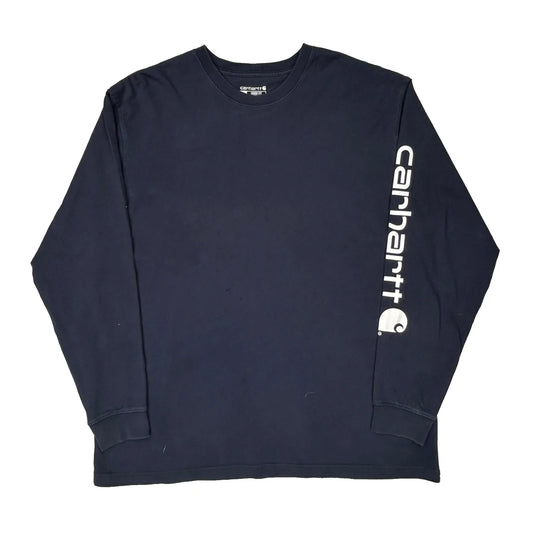 Carhartt Long Sleeve T-Shirt - XL Navy Cotton