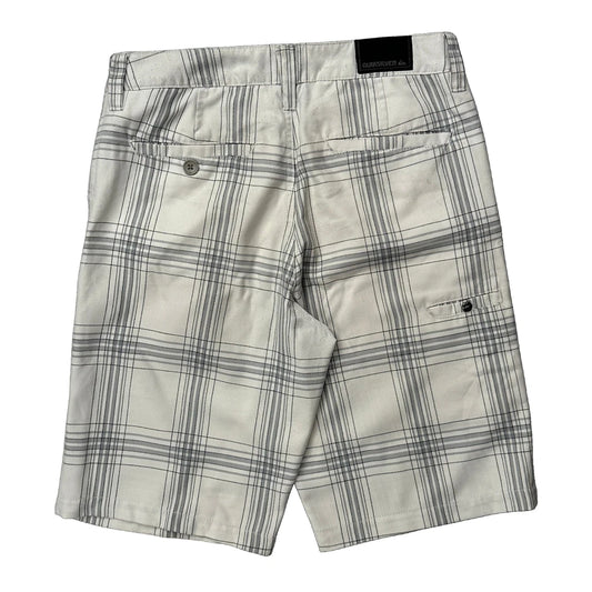 Vintage Quiksilver Checked Shorts - 30W 11L White Cotton