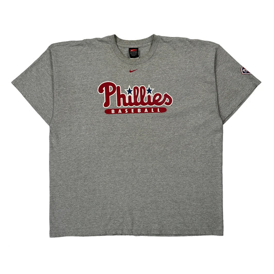 Phillies Baseball Nike T-Shirt - 2XL Grey Cotton
