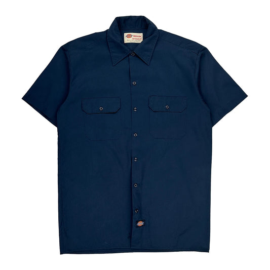 Dickies Short Sleeve Shirt - Medium Blue Polyester Blend