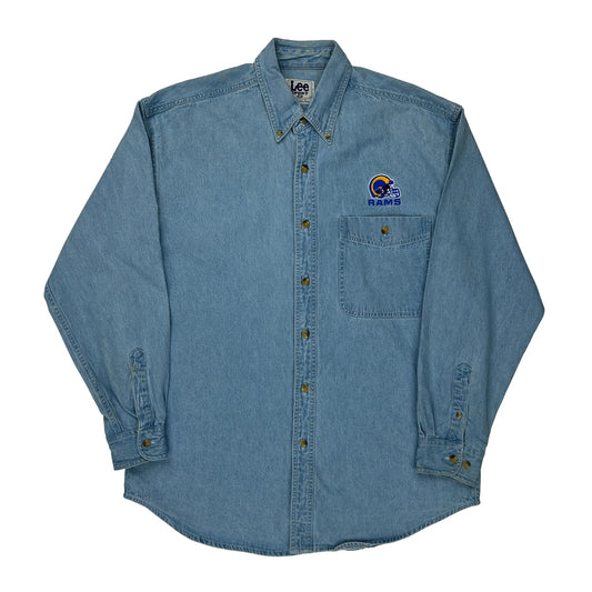 Rams Lee Sport Football Denim Shirt - Medium Blue Cotton