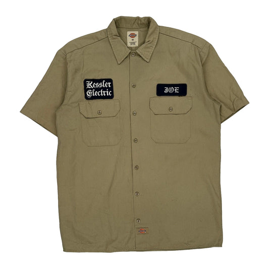 Kessler Electric Dickies Short Sleeve Shirt - Medium Khaki Polyester Blend
