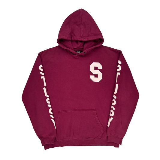 Stussy Hoodie - Large Burgundy Cotton