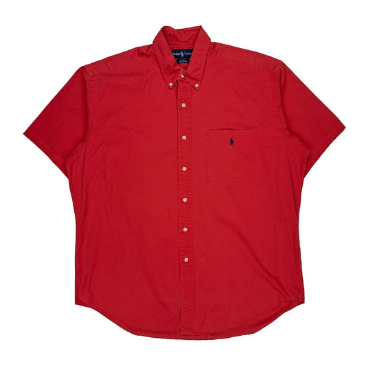 Blake Shirt Ralph Lauren Short Sleeve Shirt - Large Red Cotton