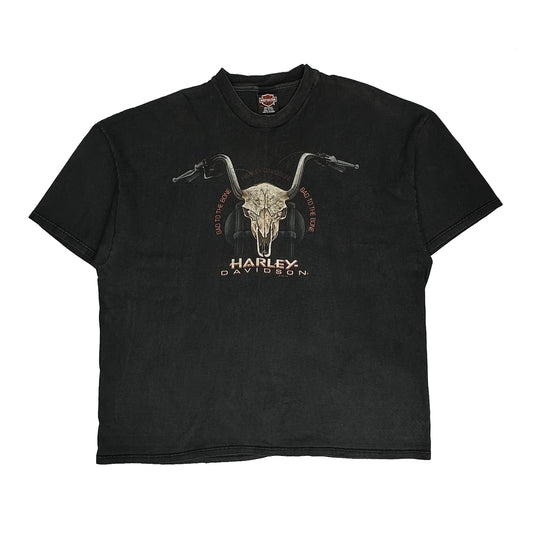 Harley Davidson Graphic T-Shirt - 3XL Black Cotton