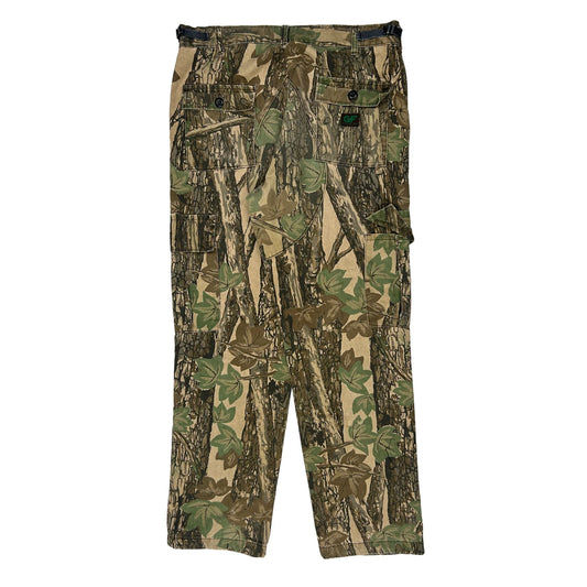 Gf Camo Cargo Trousers - 36W 32L Green Cotton