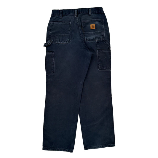 Carhartt Carpenter Trousers - 28W UK 10 Navy Cotton