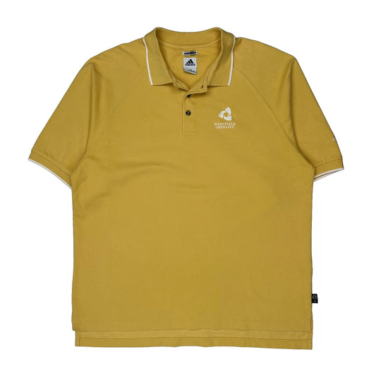Adidas Polo Shirt - Large Yellow Polyester