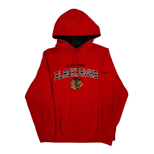 Chicago Blackhawks Reebok Graphic Hoodie - Medium Red Cotton Blend