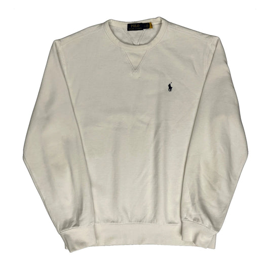 Polo By Ralph Lauren Sweatshirt - Large White Cotton