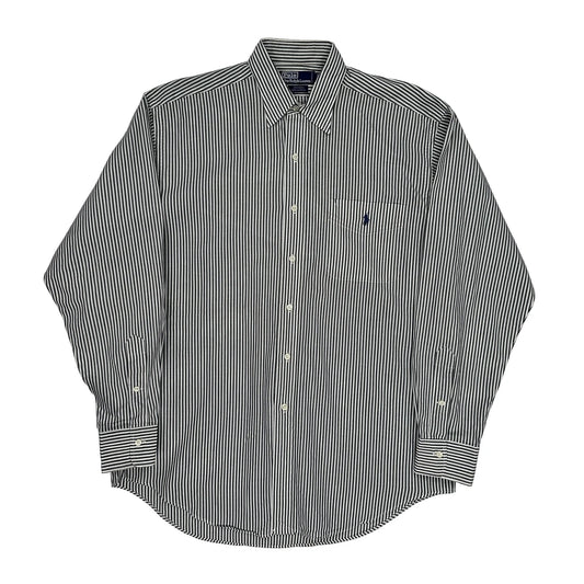 Polo By Ralph Lauren Striped Shirt - Medium Black & White Cotton
