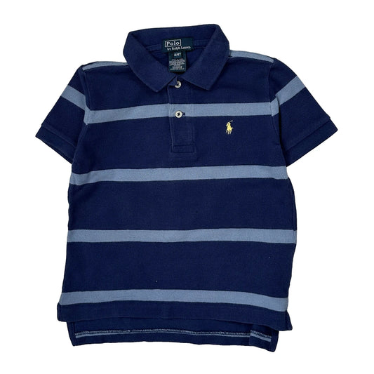 Age 4 Polo By Ralph Lauren Striped Polo Shirt - XS Blue Cotton