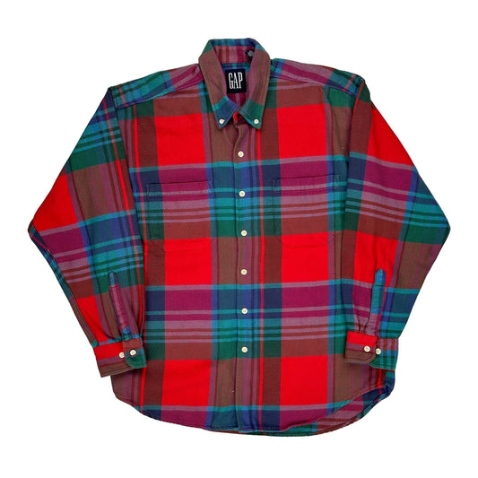 Gap Checked Flannel Shirt - Large Multicoloured Cotton