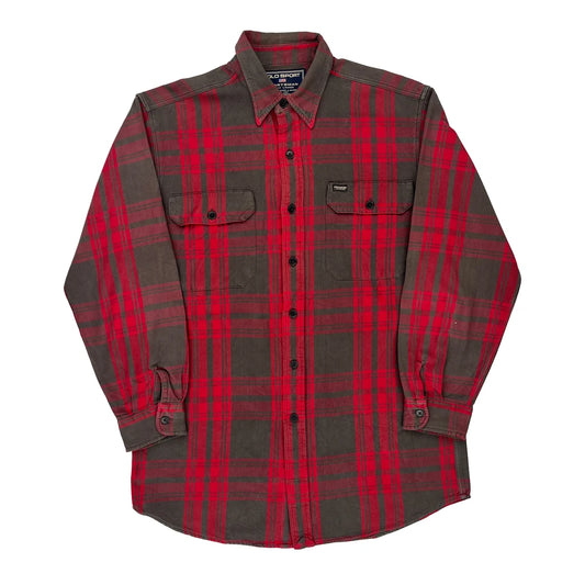 Sportsman Polo Sport Checked Flannel Shirt - Small Red Cotton
