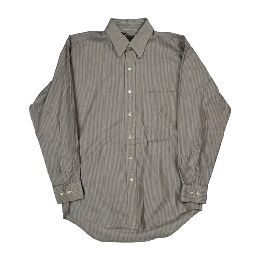 Chaps Ralph Lauren Striped Shirt - Medium Grey Cotton