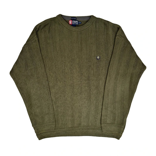 Chaps Ralph Lauren Hand Framed Jumper - Large Khaki Cotton