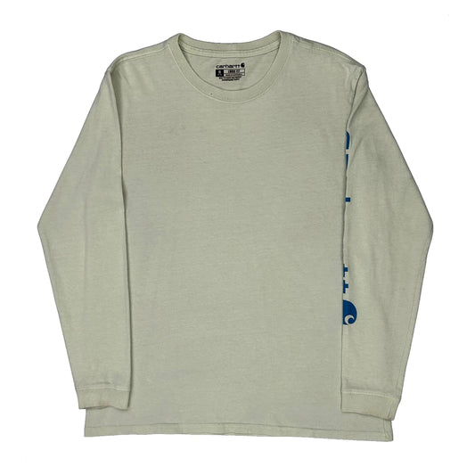 Carhartt Long Sleeve T-Shirt - Medium Cream Cotton