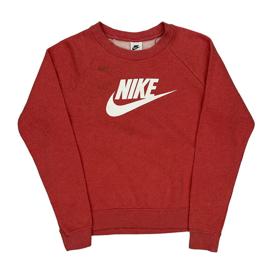 Nike Sweatshirt - Medium Red Cotton Blend