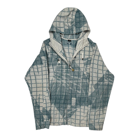 Oakley Checked Fleece Jacket - XL Blue Cotton