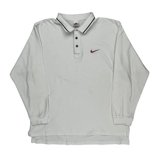 Nike Polo Shirt - XL White Cotton