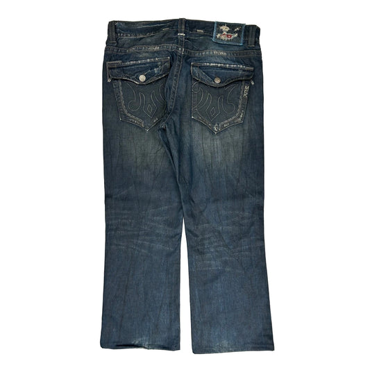 Vintage Munich Boot Cut Jeans - 36W UK 16 Dark Wash Denim