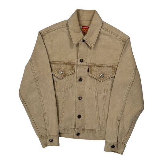 60S/70S Levis Slim Fit Jackets Western Style Denim Jacket - XS Beige Cotton