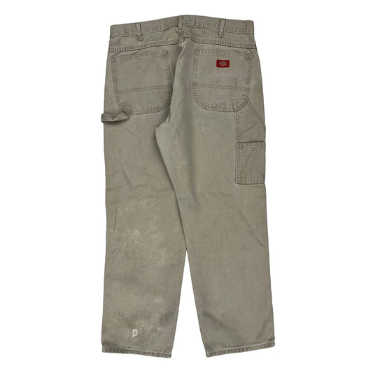 Dickies Carpenter Trousers - 36W 30L Beige Cotton