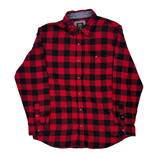 Lee Checked Flannel Shirt - XL Black Cotton